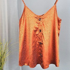 Spaghetti Strap Buttoned Tank Top